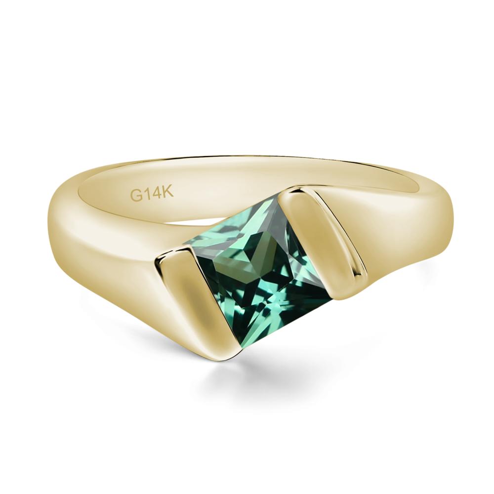 Simple Green Sapphire Bypass Ring - LUO Jewelry #metal_14k yellow gold