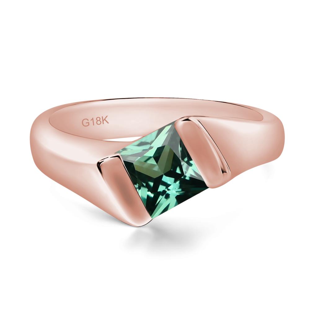 Simple Green Sapphire Bypass Ring - LUO Jewelry #metal_18k rose gold