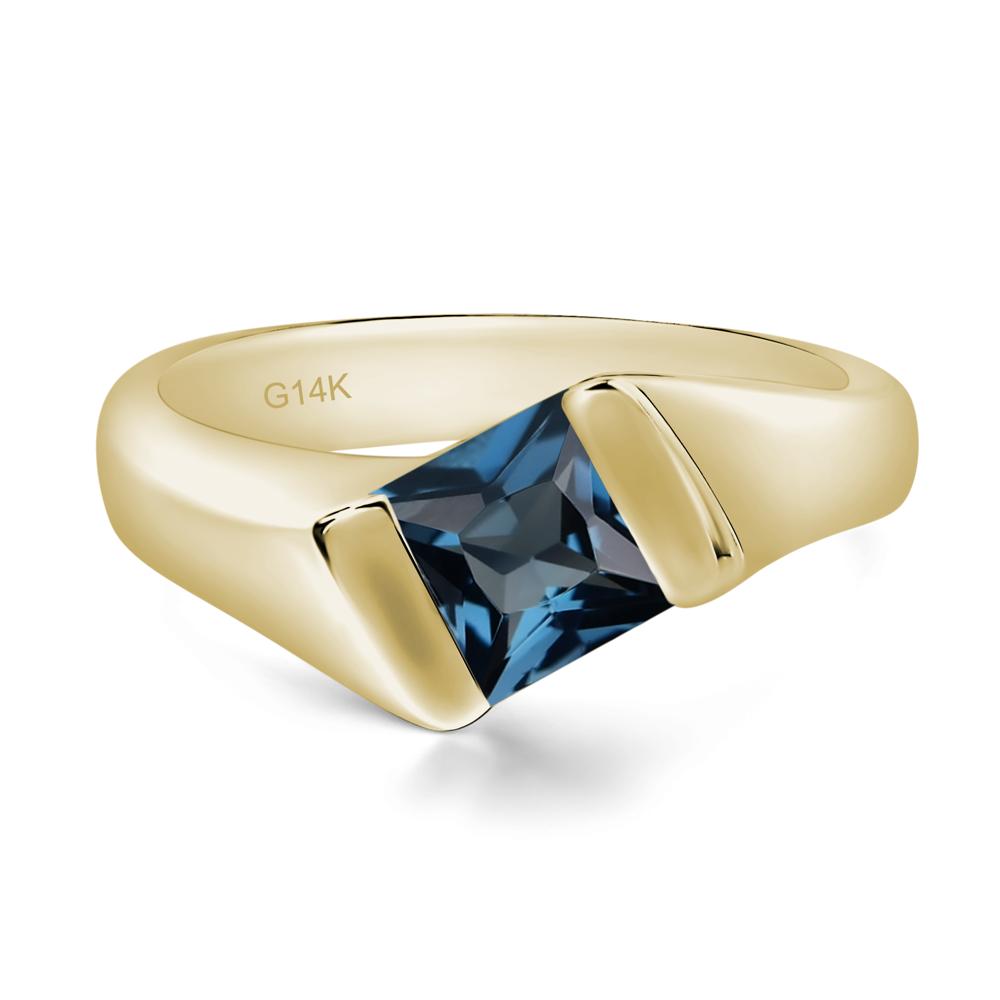 Simple London Blue Topaz Bypass Ring - LUO Jewelry #metal_14k yellow gold