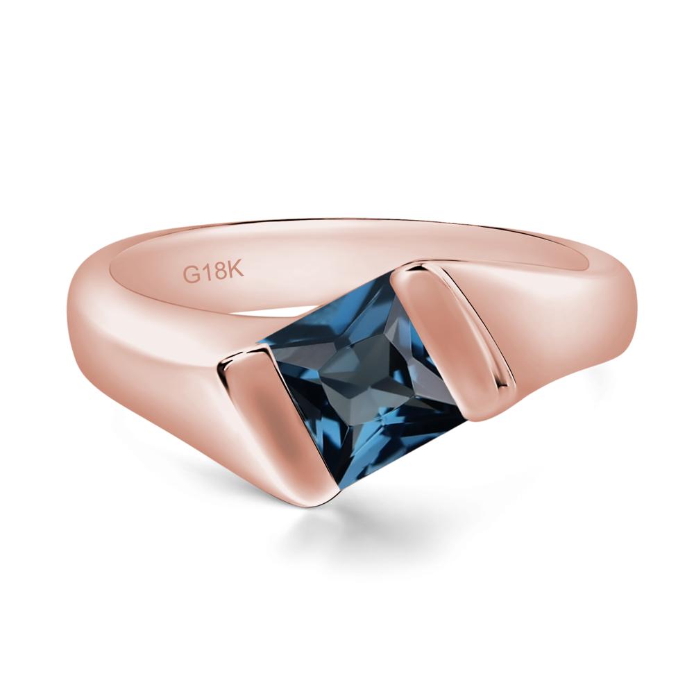 Simple London Blue Topaz Bypass Ring - LUO Jewelry #metal_18k rose gold