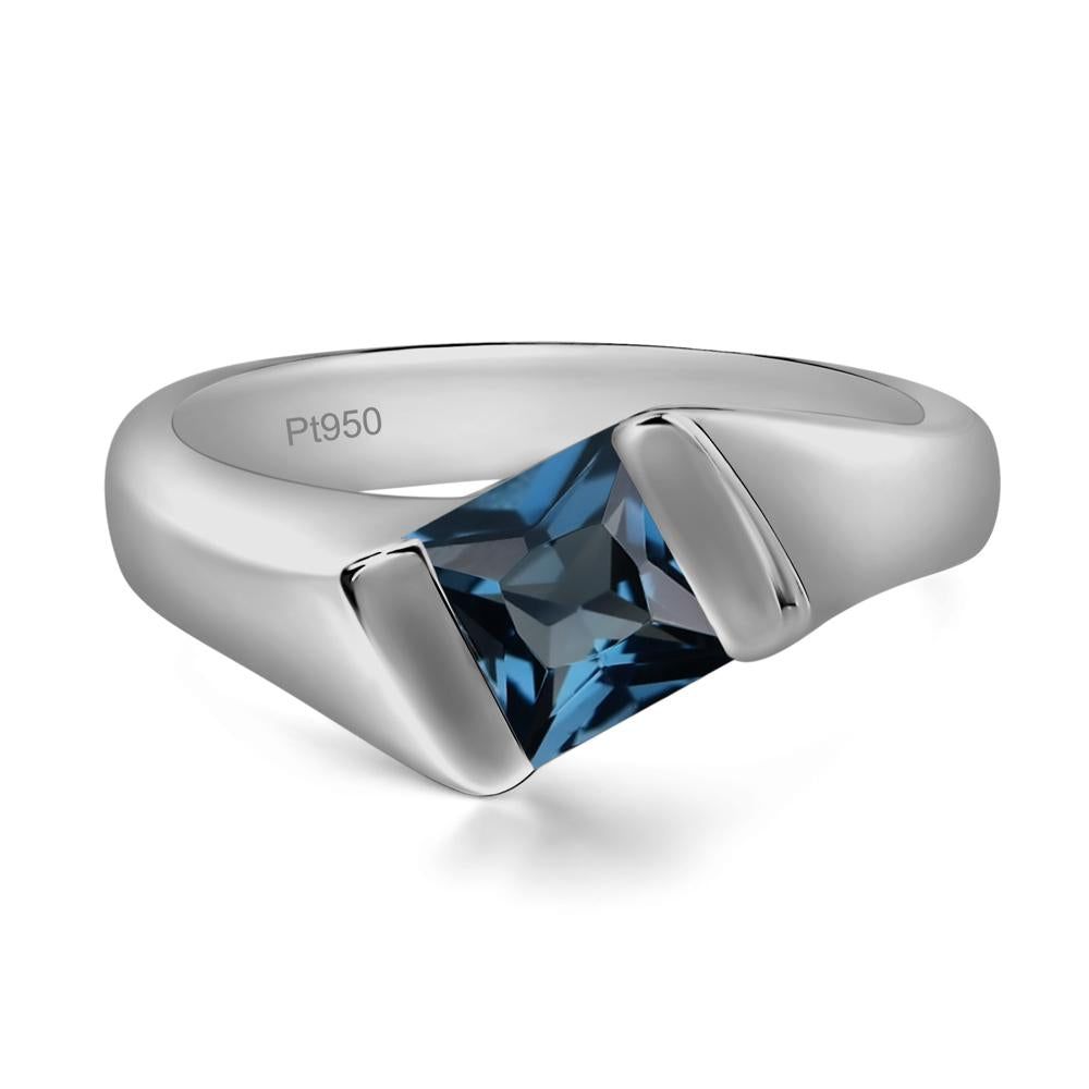 Simple London Blue Topaz Bypass Ring - LUO Jewelry #metal_platinum