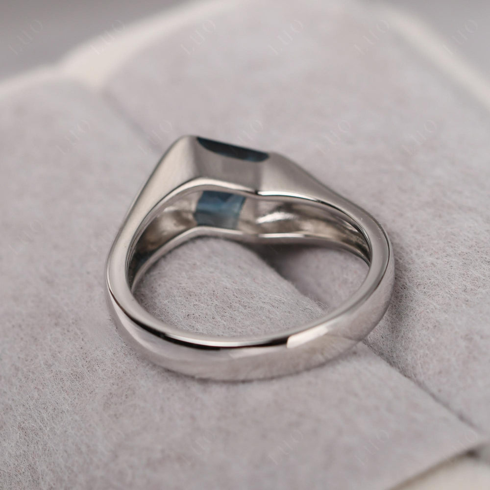 Mens London Blue Topaz Ring Sterling Silver - LUO Jewelry