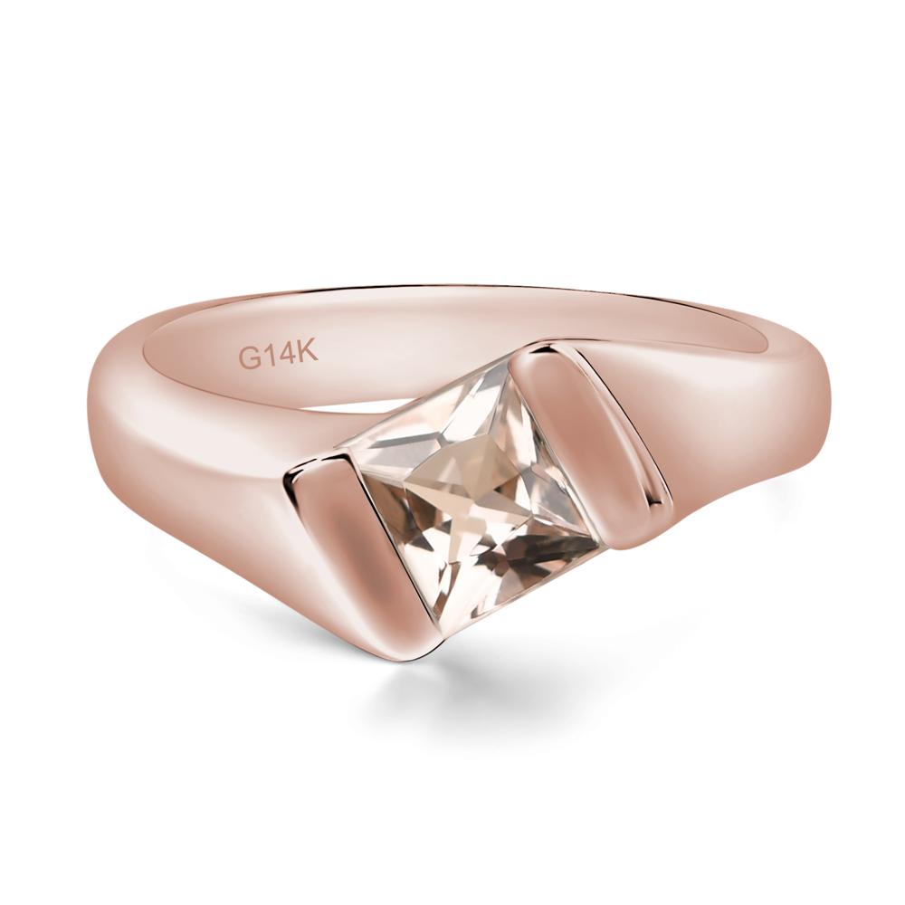 Simple Morganite Bypass Ring - LUO Jewelry #metal_14k rose gold