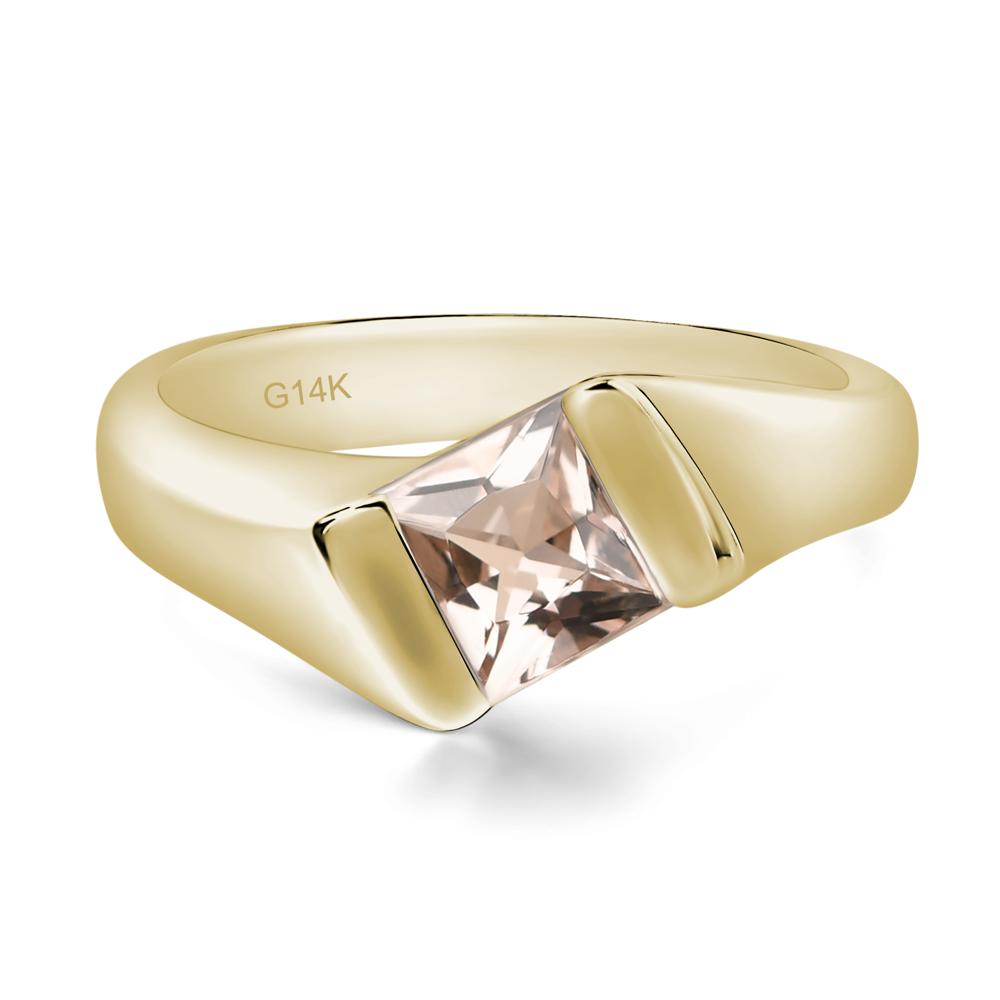 Simple Morganite Bypass Ring - LUO Jewelry #metal_14k yellow gold