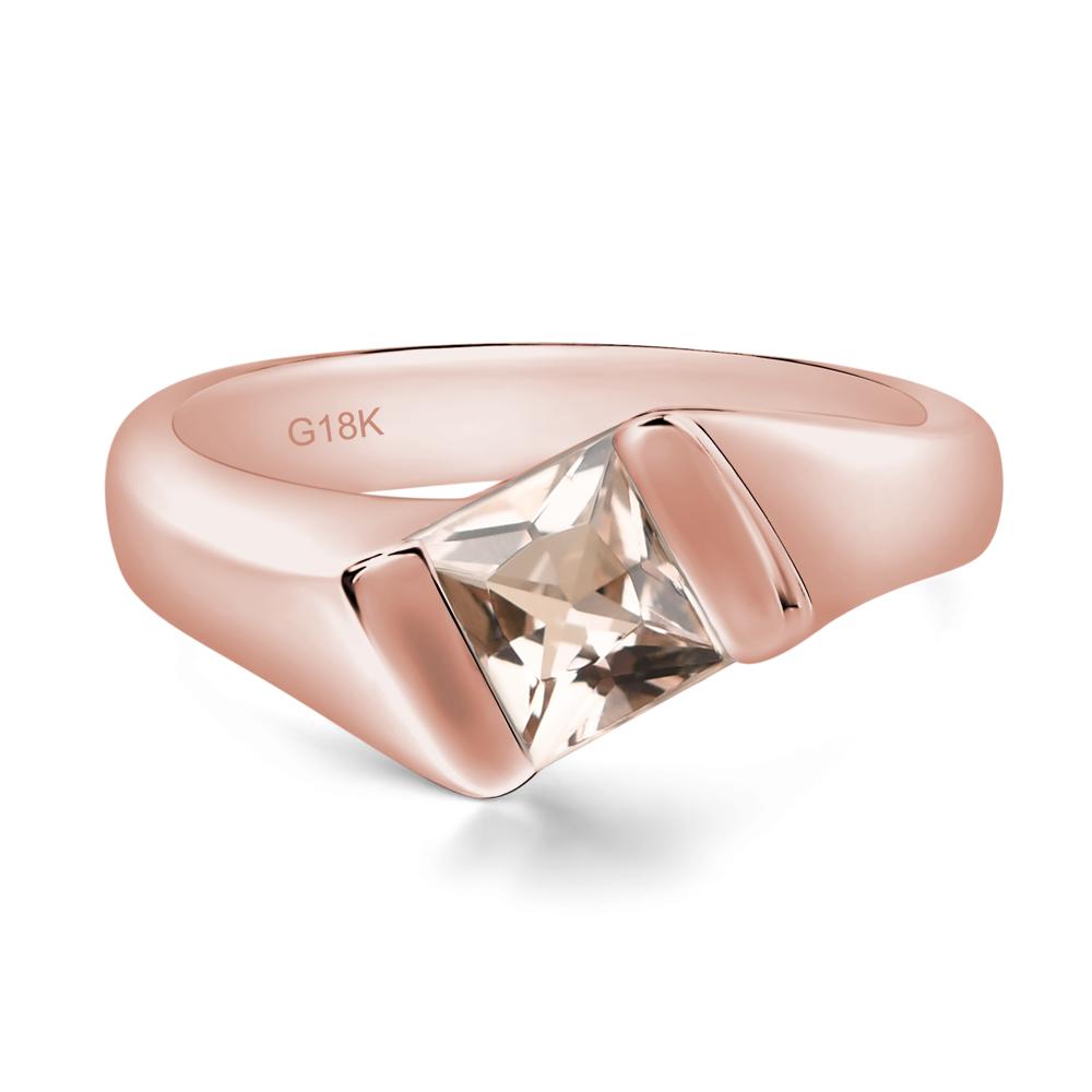 Simple Morganite Bypass Ring - LUO Jewelry #metal_18k rose gold