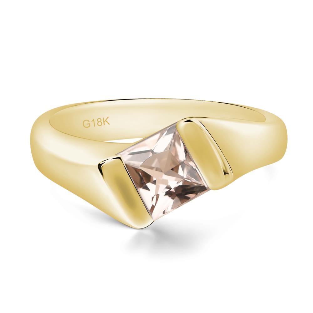 Simple Morganite Bypass Ring - LUO Jewelry #metal_18k yellow gold