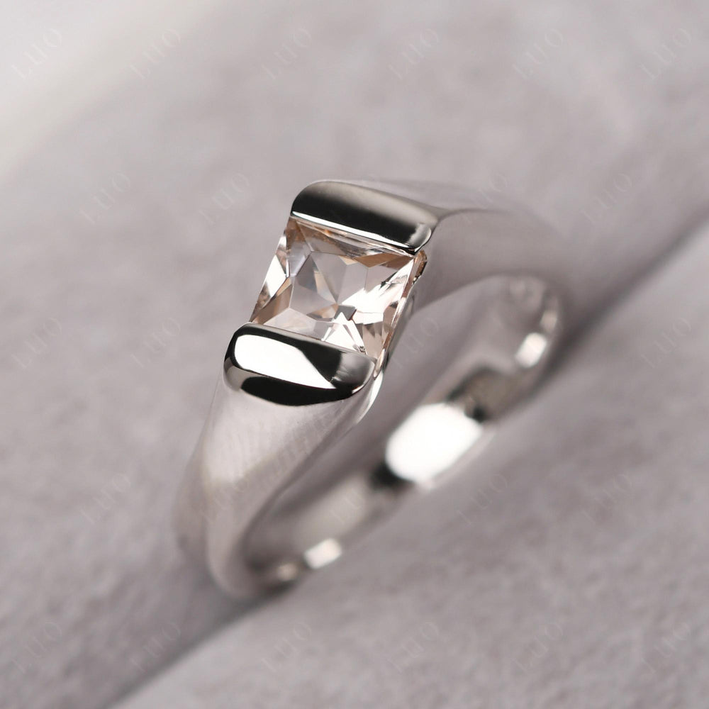 Mens Morganite Ring Sterling Silver - LUO Jewelry