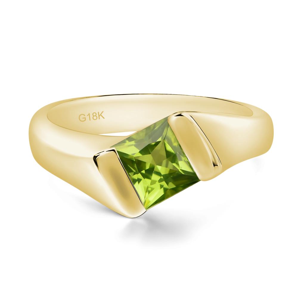 Simple Peridot Bypass Ring - LUO Jewelry #metal_18k yellow gold
