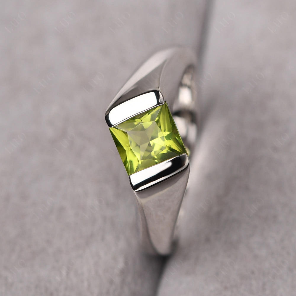 Mens Peridot Ring Sterling Silver - LUO Jewelry
