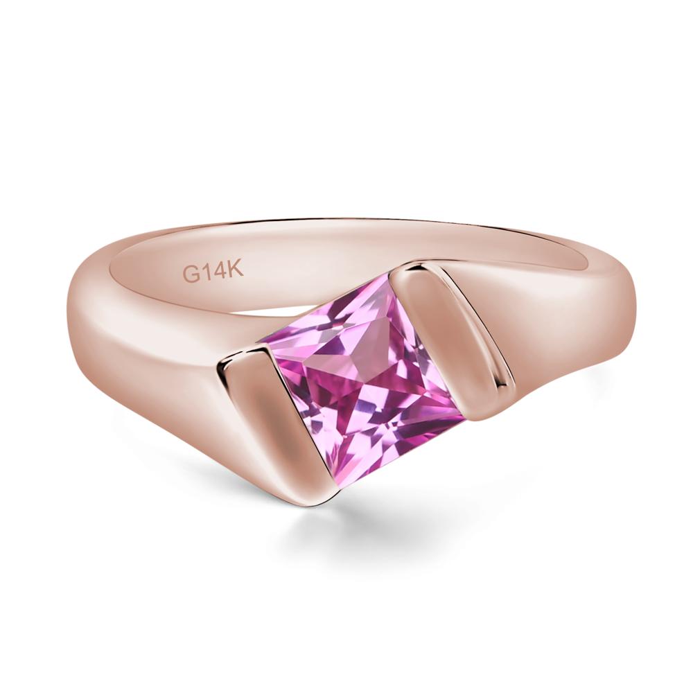 Simple Pink Sapphire Bypass Ring - LUO Jewelry #metal_14k rose gold