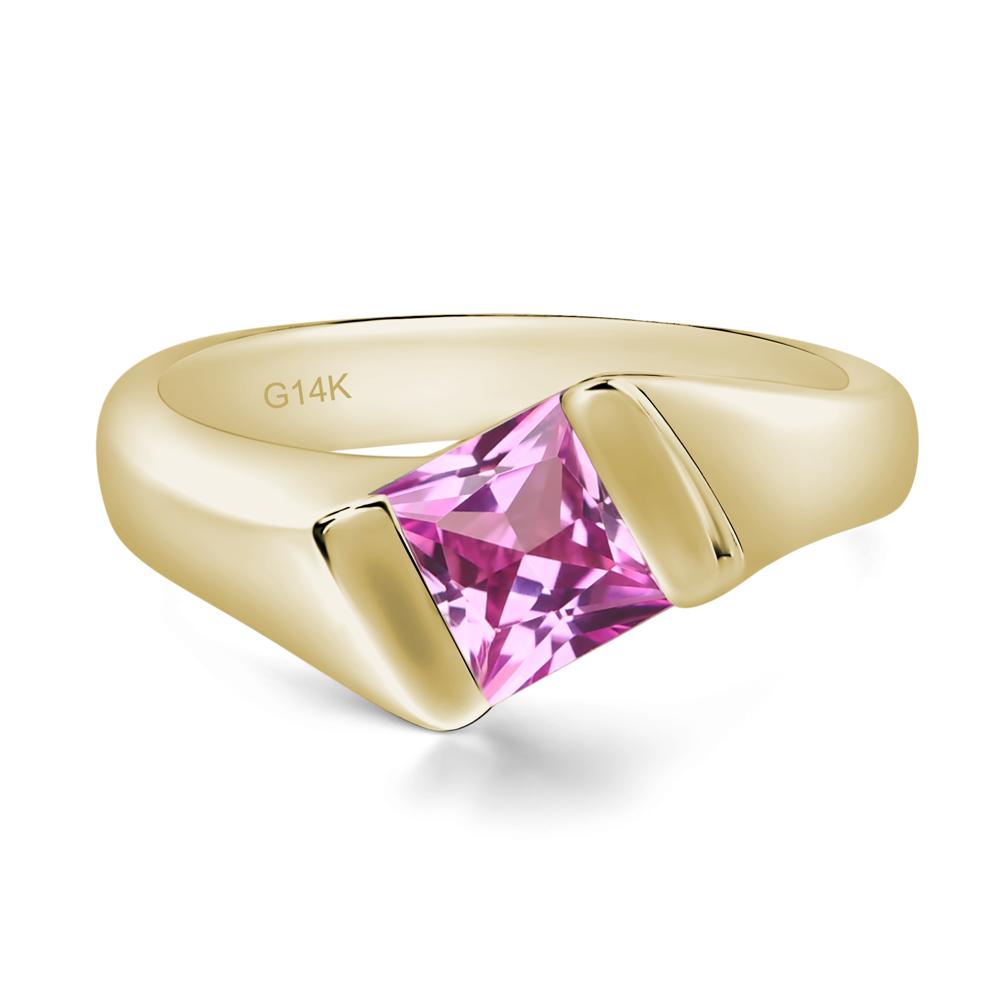 Simple Pink Sapphire Bypass Ring - LUO Jewelry #metal_14k yellow gold