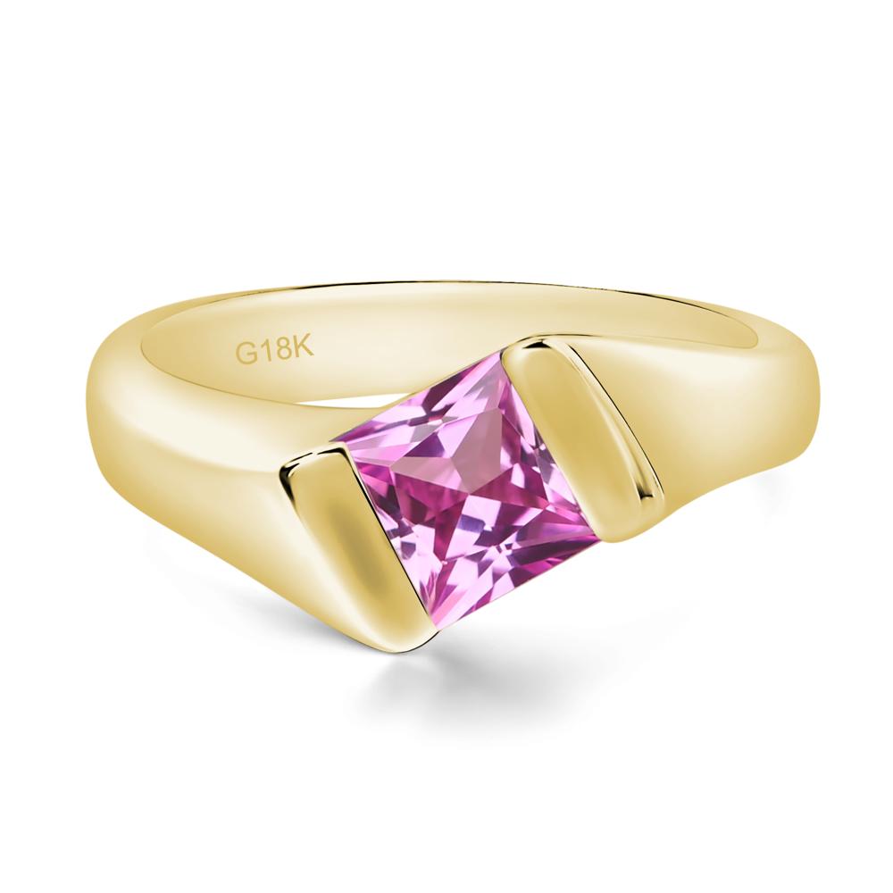 Simple Pink Sapphire Bypass Ring - LUO Jewelry #metal_18k yellow gold
