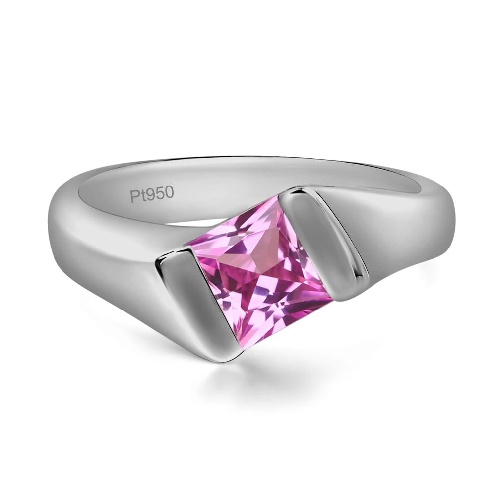 Simple Pink Sapphire Bypass Ring - LUO Jewelry #metal_platinum
