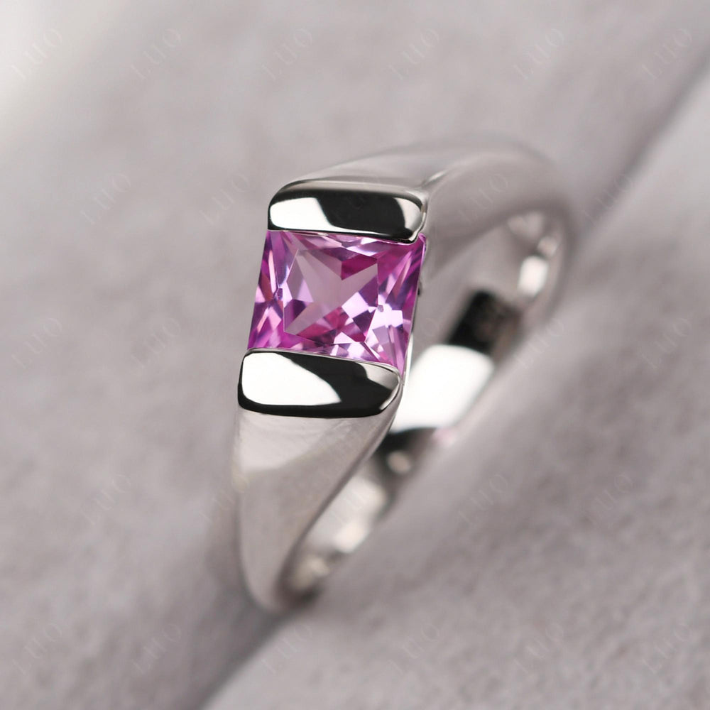 Mens Pink Sapphire Ring Sterling Silver - LUO Jewelry