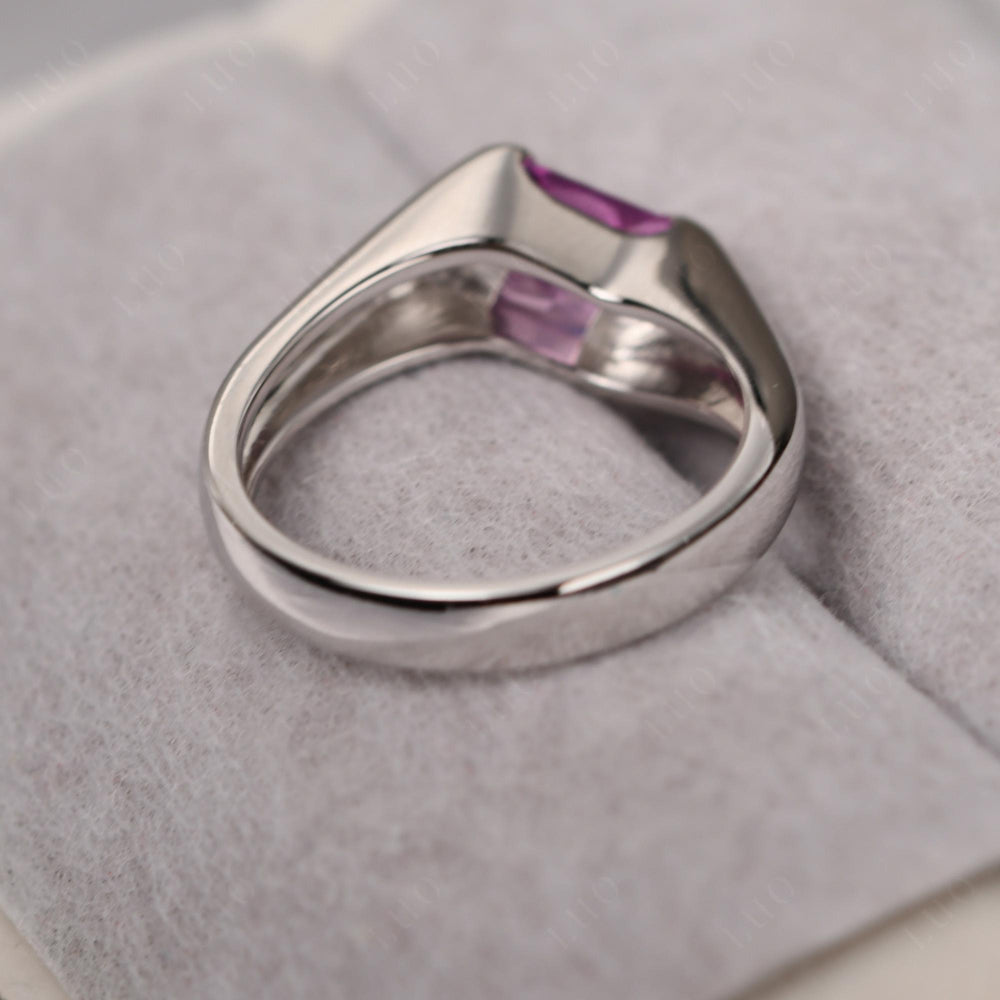 Mens Pink Sapphire Ring Sterling Silver - LUO Jewelry