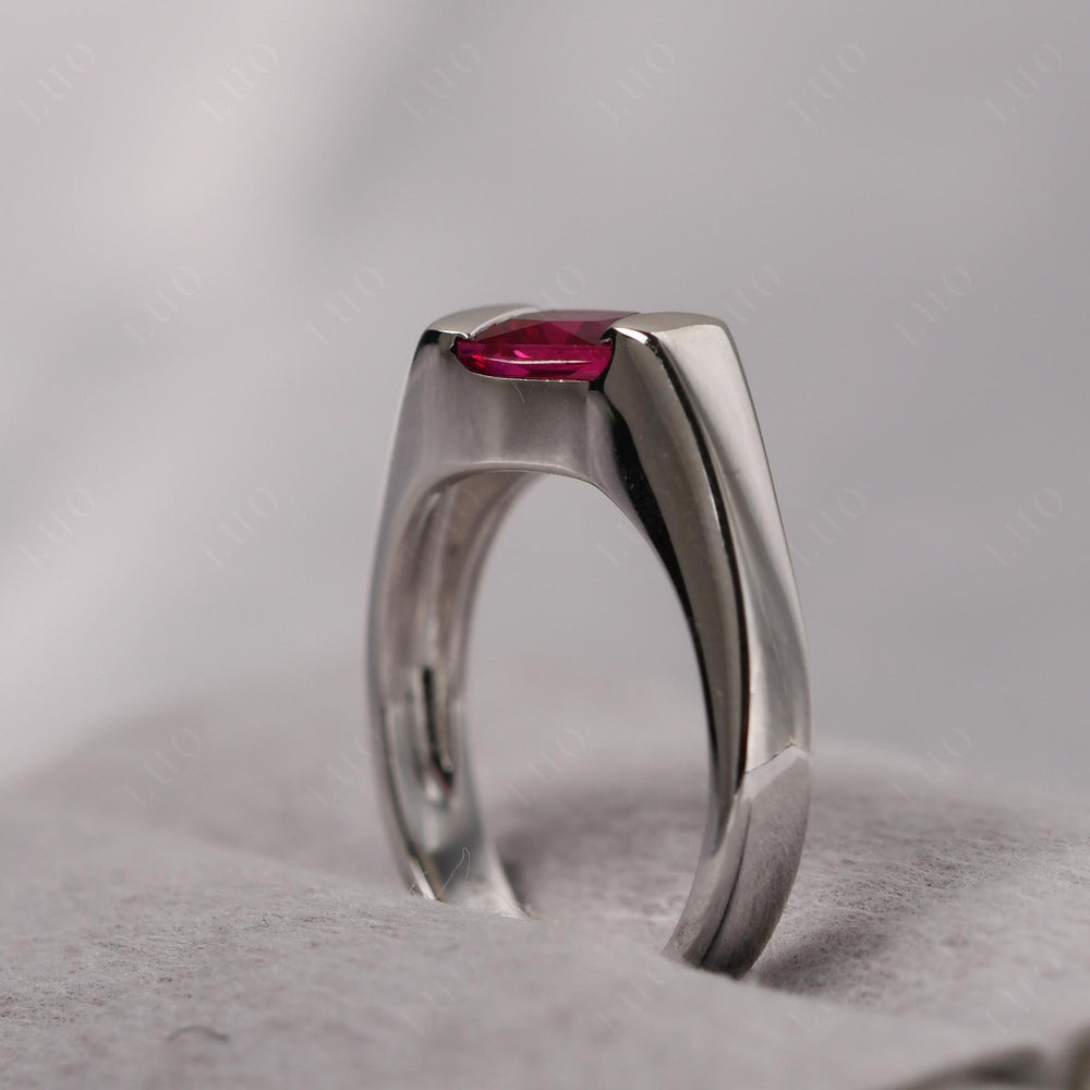 Mens Ruby Ring Sterling Silver - LUO Jewelry
