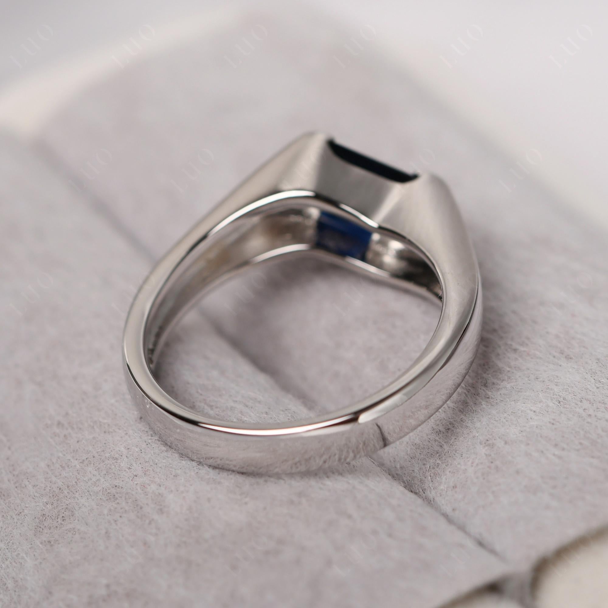 Simple Lab Sapphire Bypass Ring - LUO Jewelry