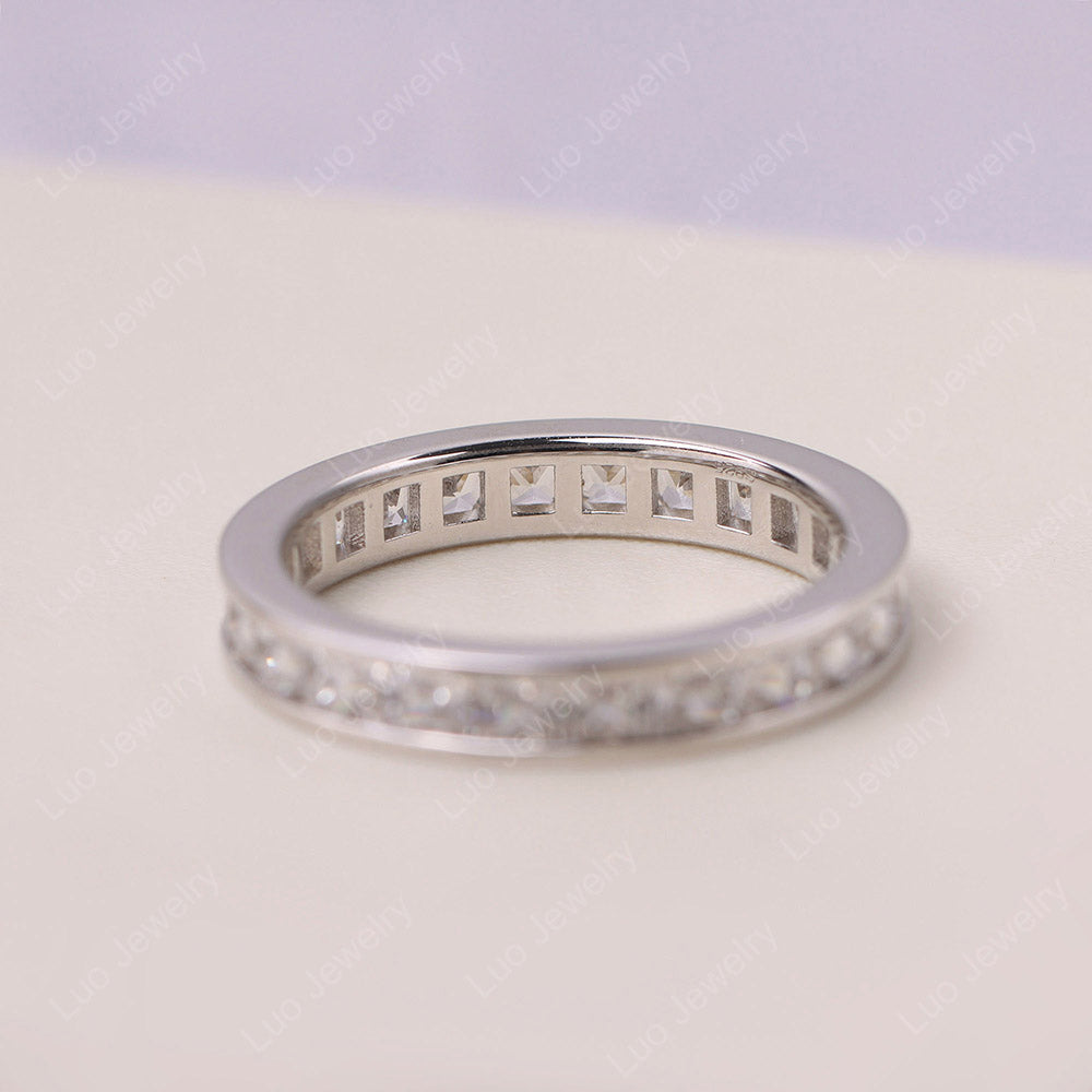 Princess Cut Cubic Zirconia Channel Eternity Ring