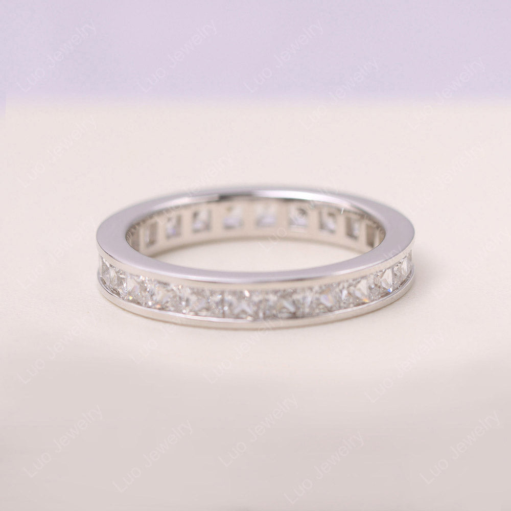 Princess Cut Cubic Zirconia Channel Eternity Ring