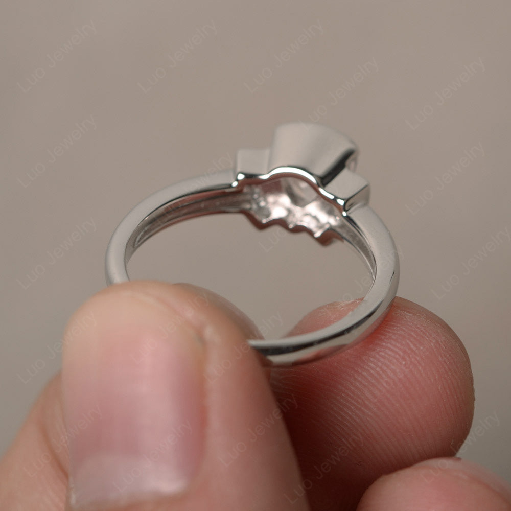 Trillion Cut Morganite Ring White Gold - LUO Jewelry