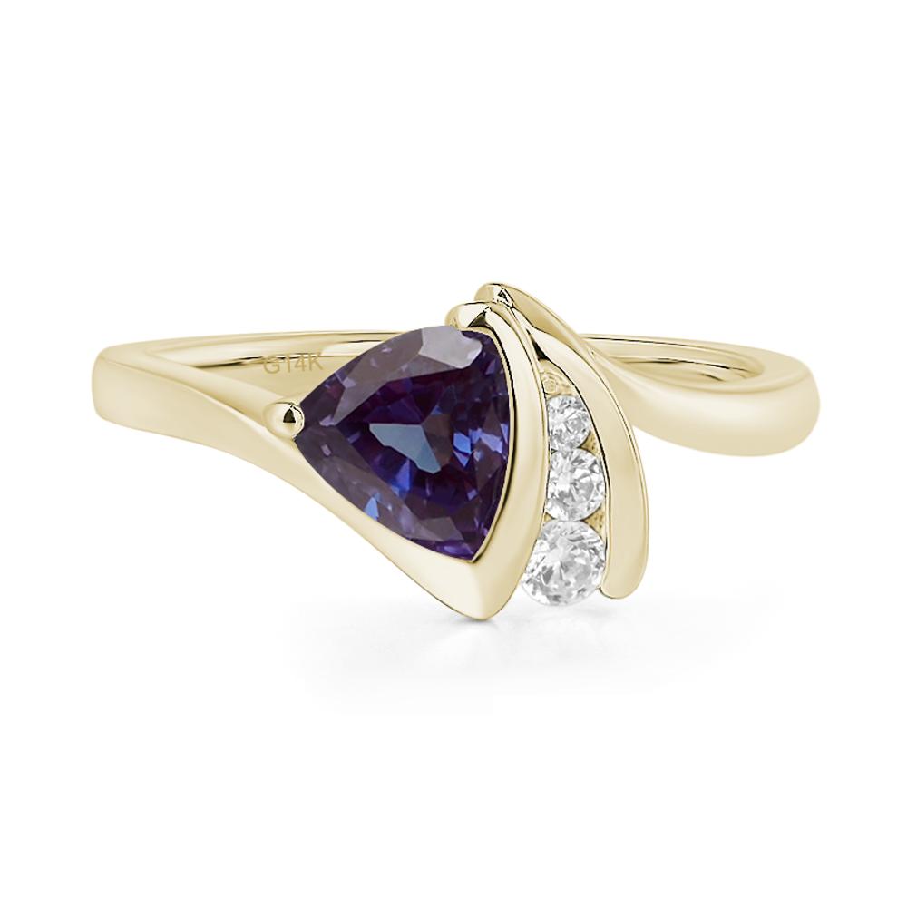 Trillion Cut Alexandrite Sailboat Inspire Ring - LUO Jewelry #metal_14k yellow gold