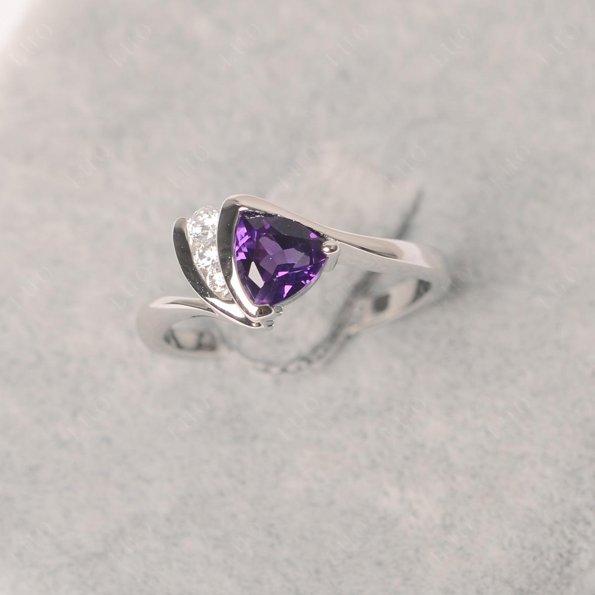 Trillion Cut Amethyst Sailboat Inspire Ring - LUO Jewelry