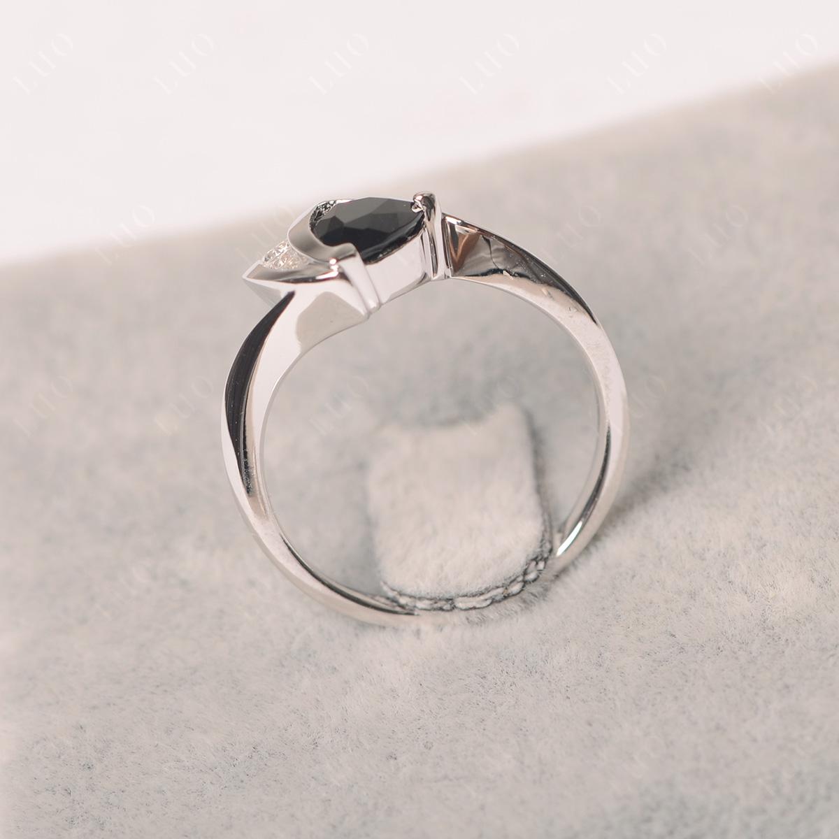 Trillion Cut Black Stone Sailboat Inspire Ring - LUO Jewelry