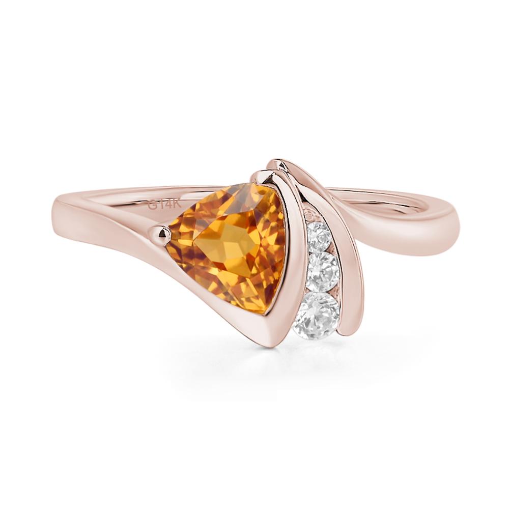 Trillion Cut Citrine Sailboat Inspire Ring - LUO Jewelry #metal_14k rose gold