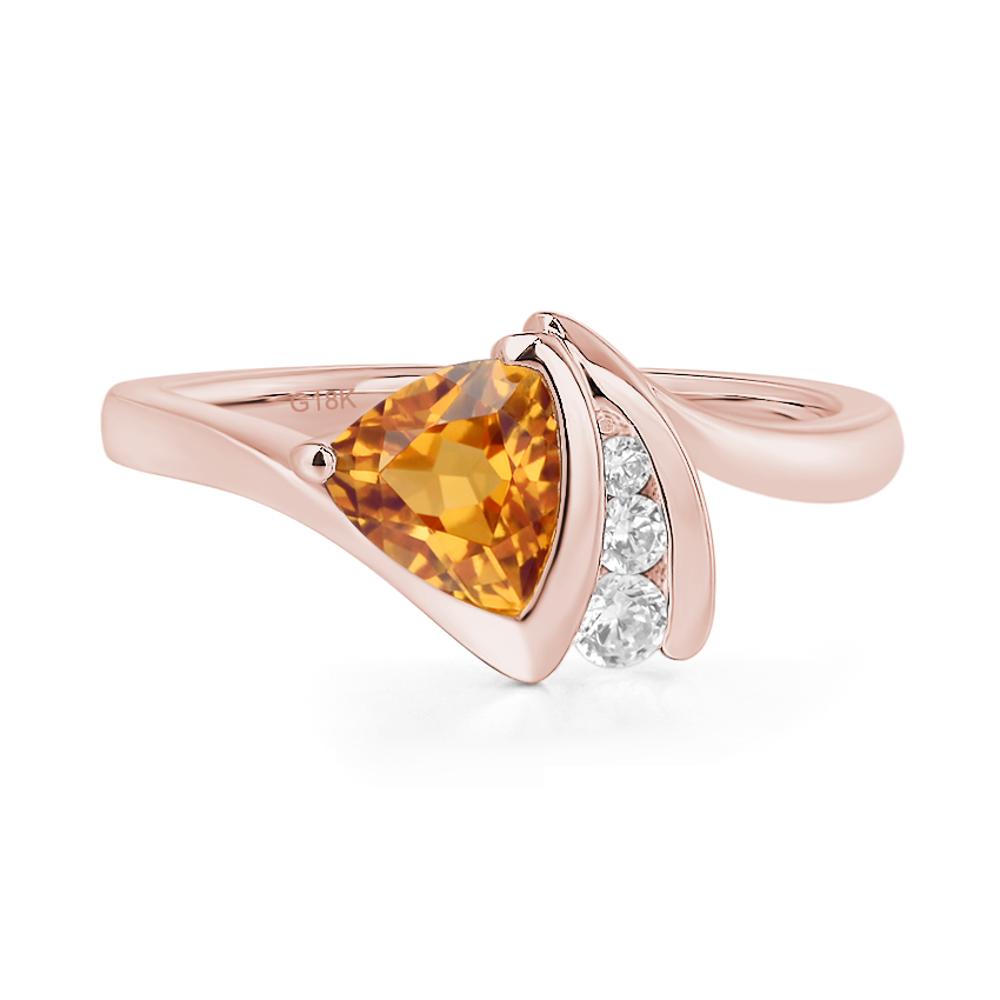 Trillion Cut Citrine Sailboat Inspire Ring - LUO Jewelry #metal_18k rose gold