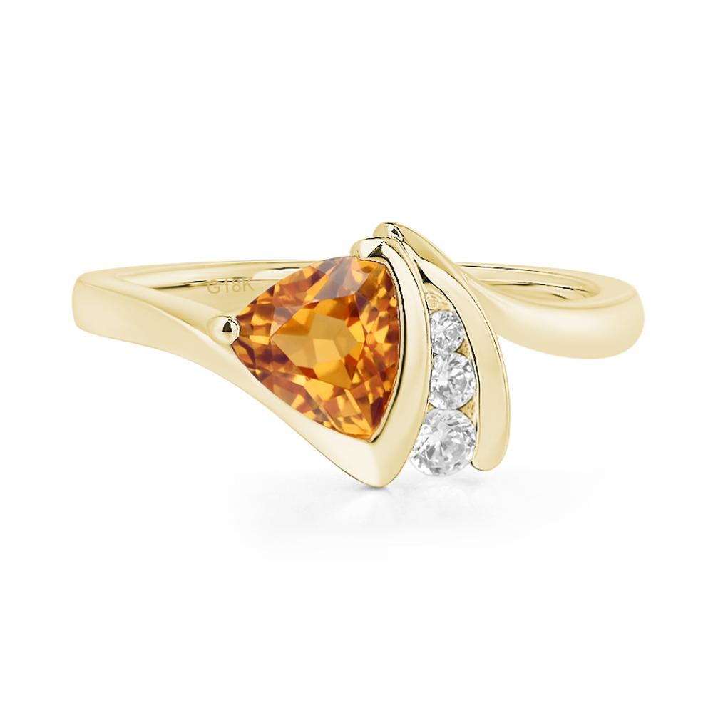 Trillion Cut Citrine Sailboat Inspire Ring - LUO Jewelry #metal_18k yellow gold