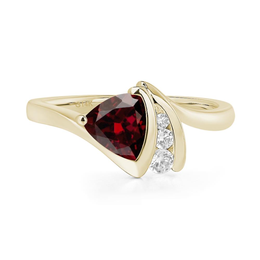 Trillion Cut Garnet Sailboat Inspire Ring - LUO Jewelry #metal_14k yellow gold