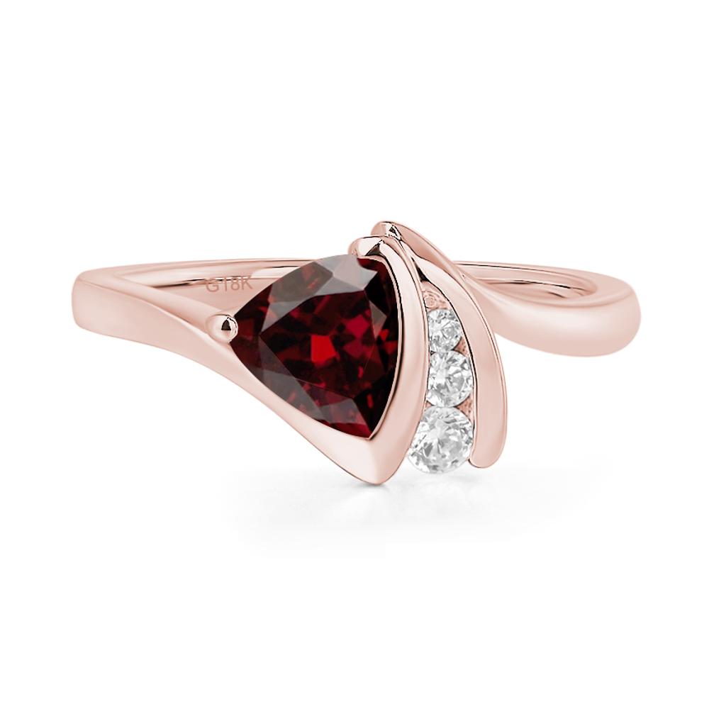 Trillion Cut Garnet Sailboat Inspire Ring - LUO Jewelry #metal_18k rose gold