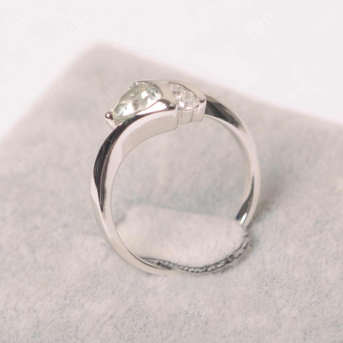 Trillion Cut Green Amethyst Sailboat Inspire Ring - LUO Jewelry
