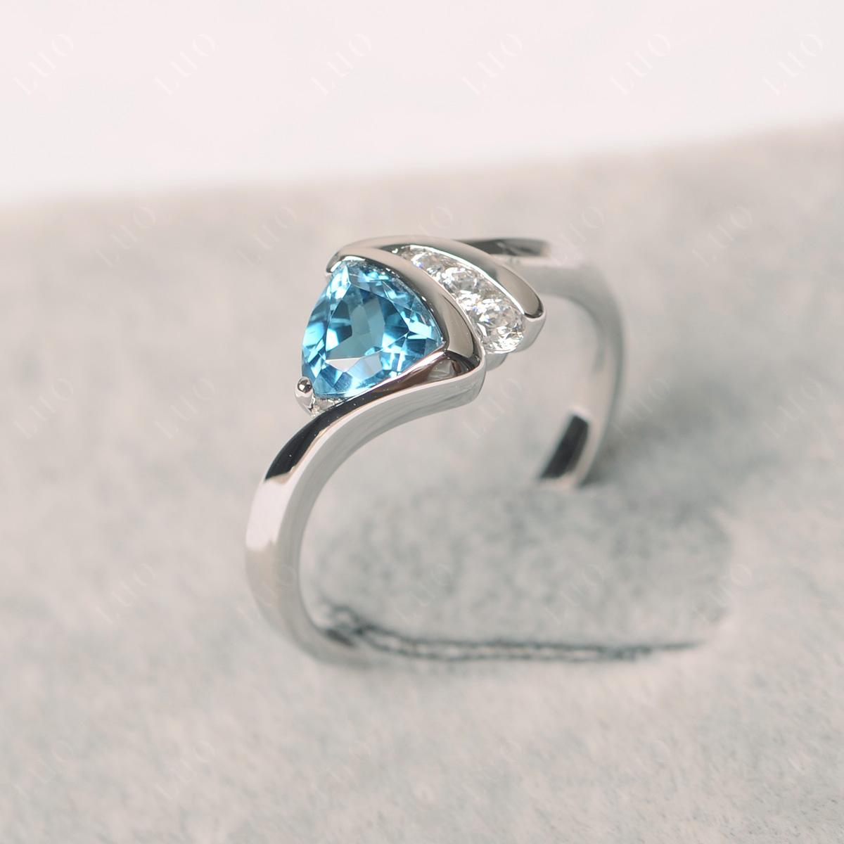 Trillion Cut London Blue Topaz Sailboat Inspire Ring - LUO Jewelry