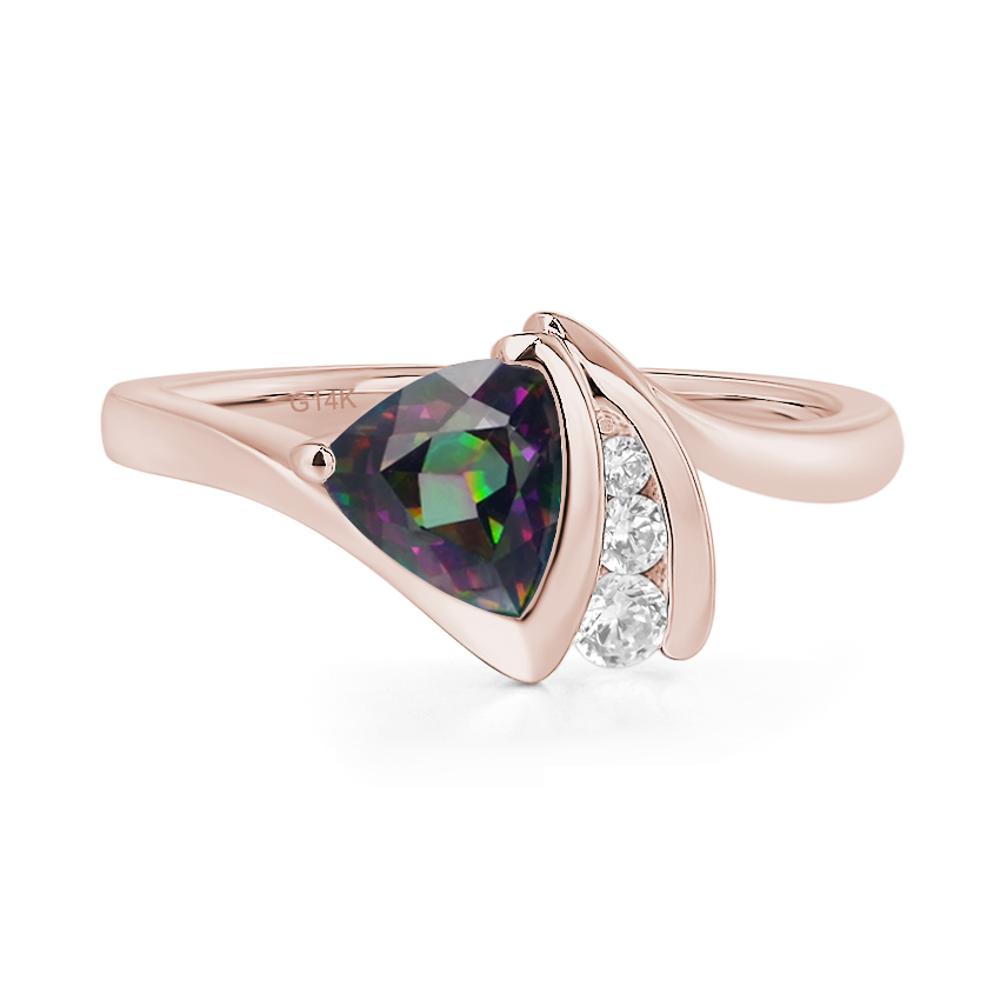 Trillion Cut Mystic Topaz Sailboat Inspire Ring - LUO Jewelry #metal_14k rose gold