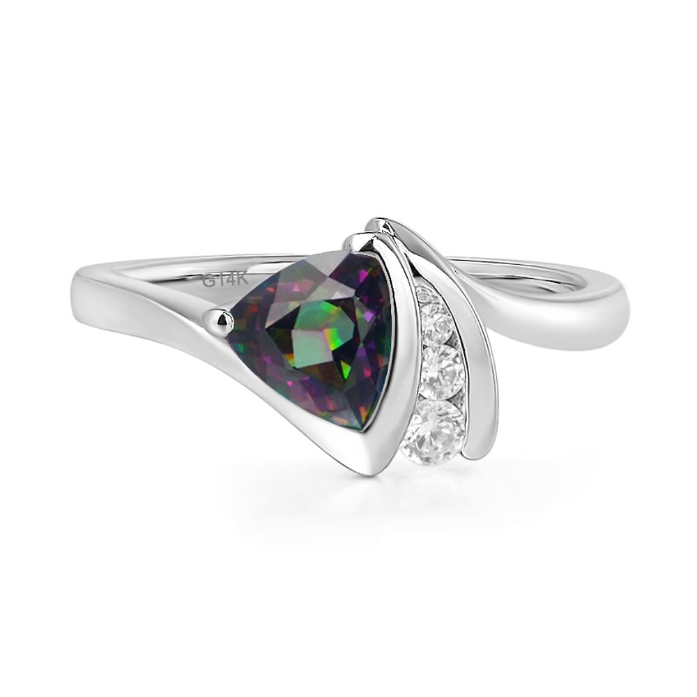 Trillion Cut Mystic Topaz Sailboat Inspire Ring - LUO Jewelry #metal_14k white gold