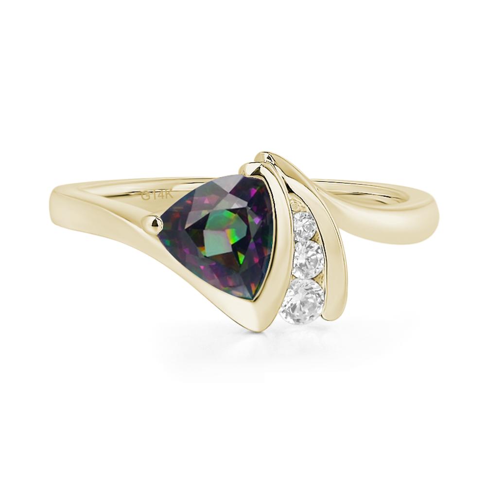 Trillion Cut Mystic Topaz Sailboat Inspire Ring - LUO Jewelry #metal_14k yellow gold
