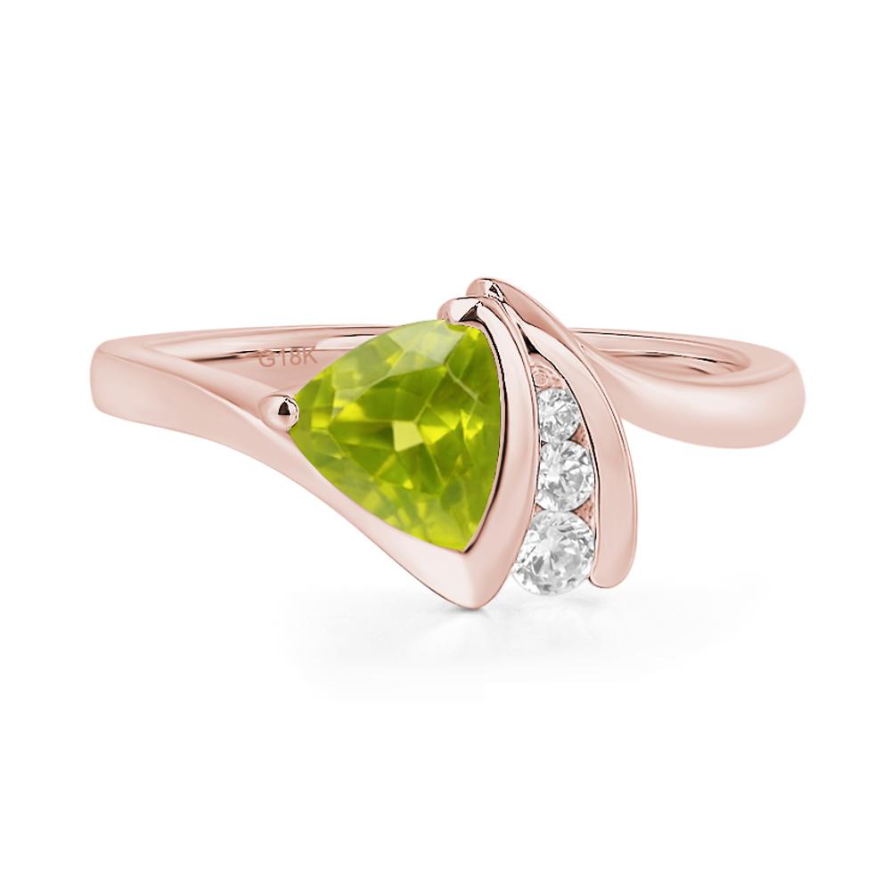 Trillion Cut Peridot Sailboat Inspire Ring - LUO Jewelry #metal_18k rose gold