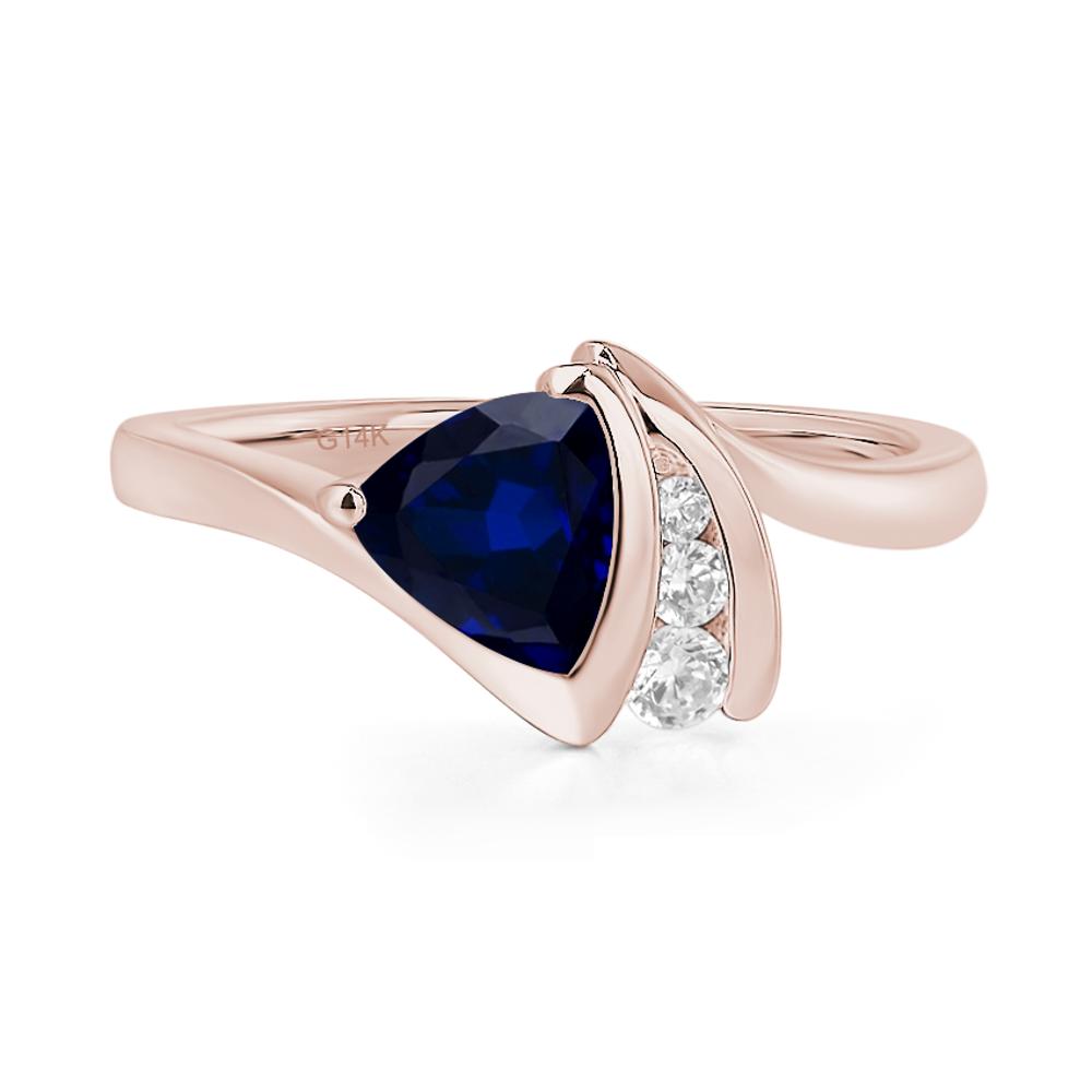 Trillion Cut Sapphire Sailboat Inspire Ring - LUO Jewelry #metal_14k rose gold
