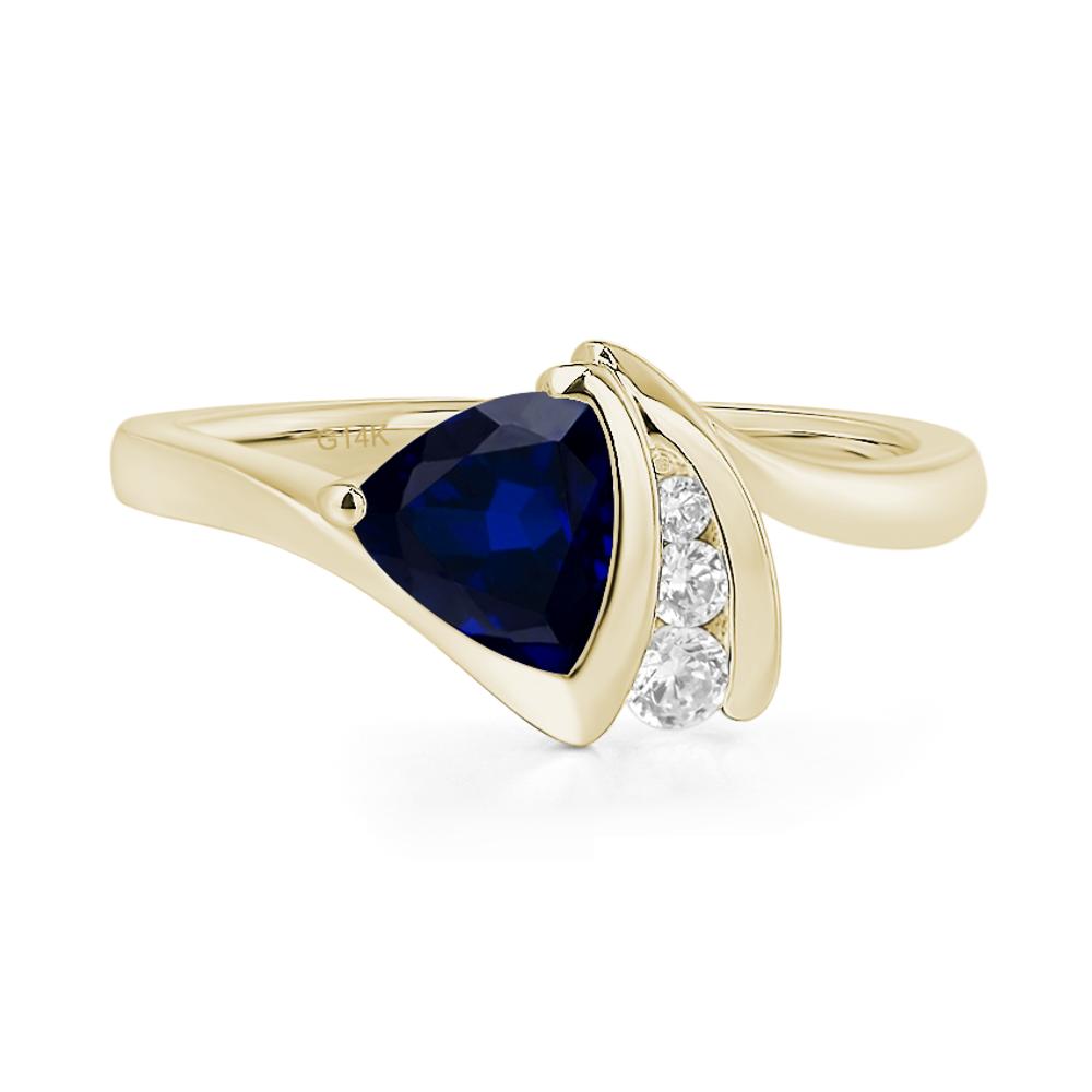 Trillion Cut Sapphire Sailboat Inspire Ring - LUO Jewelry #metal_14k yellow gold