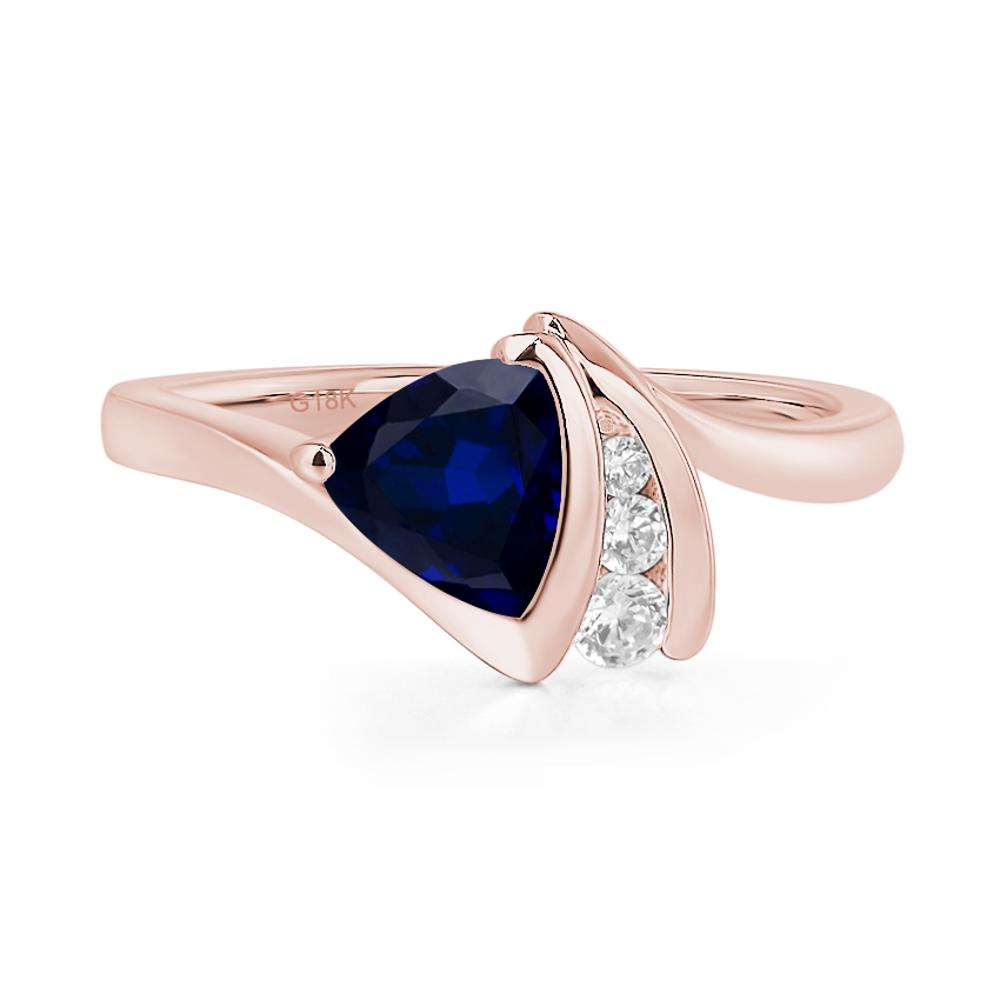 Trillion Cut Sapphire Sailboat Inspire Ring - LUO Jewelry #metal_18k rose gold