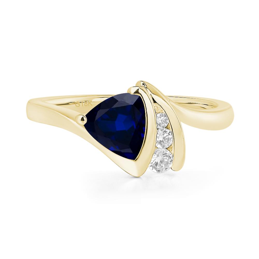 Trillion Cut Sapphire Sailboat Inspire Ring - LUO Jewelry #metal_18k yellow gold