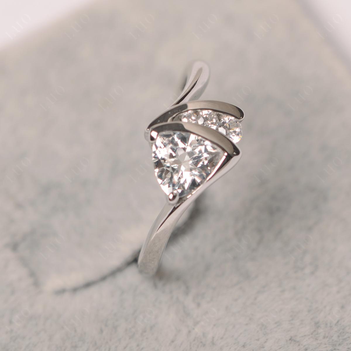 Trillion Cut White Topaz Sailboat Inspire Ring - LUO Jewelry