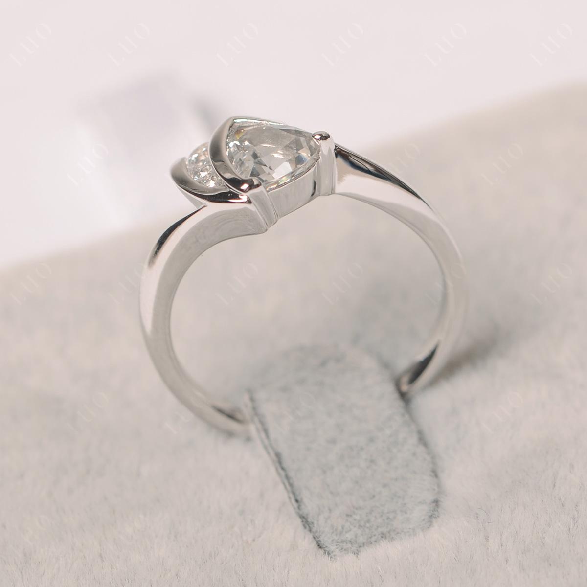 Trillion Cut White Topaz Sailboat Inspire Ring - LUO Jewelry