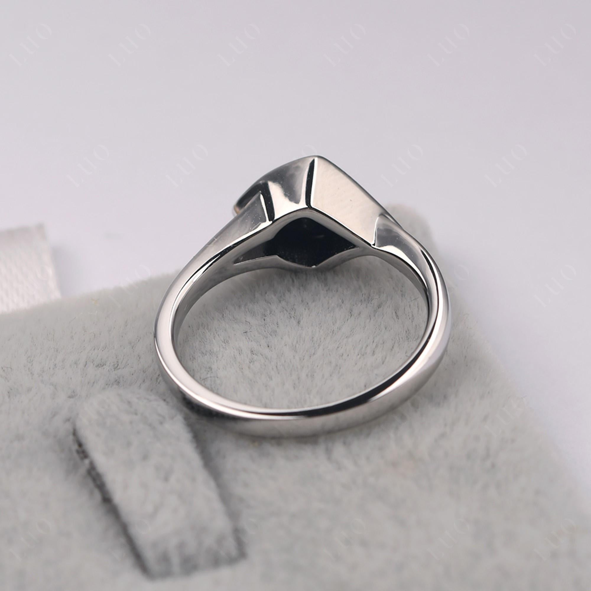 Trillion Cut Simple Black Stone Ring - LUO Jewelry