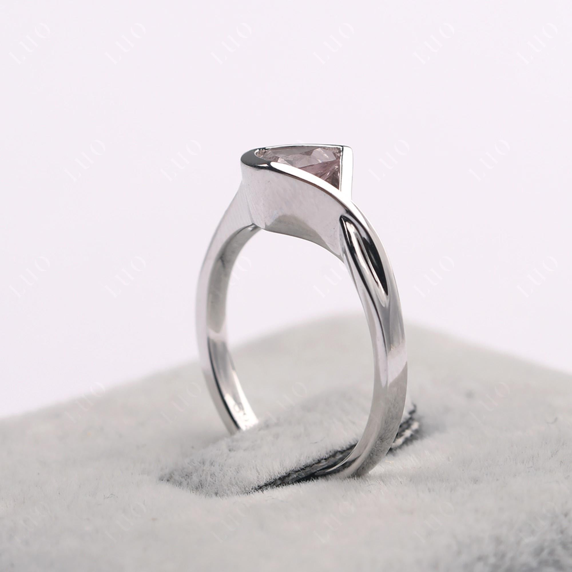 Trillion Cut Simple Morganite Ring - LUO Jewelry