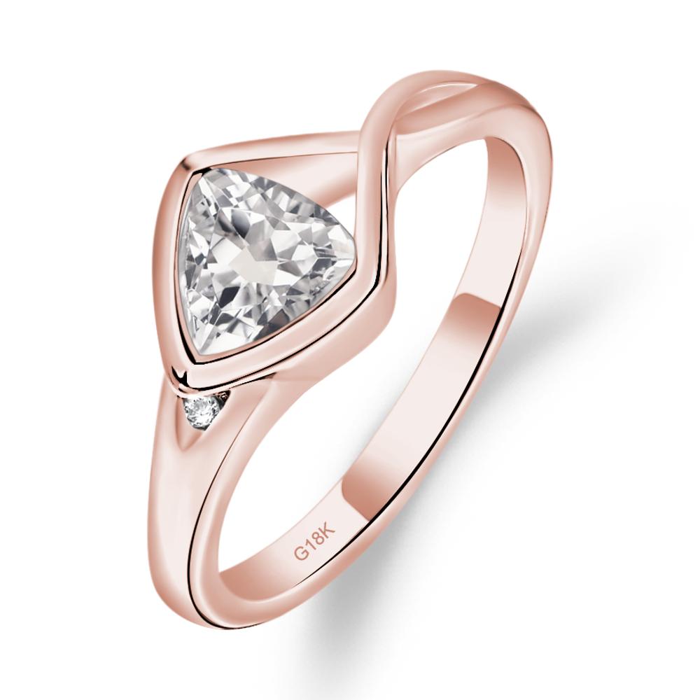 Trillion Cut Simple White Topaz Ring - LUO Jewelry #metal_18k rose gold
