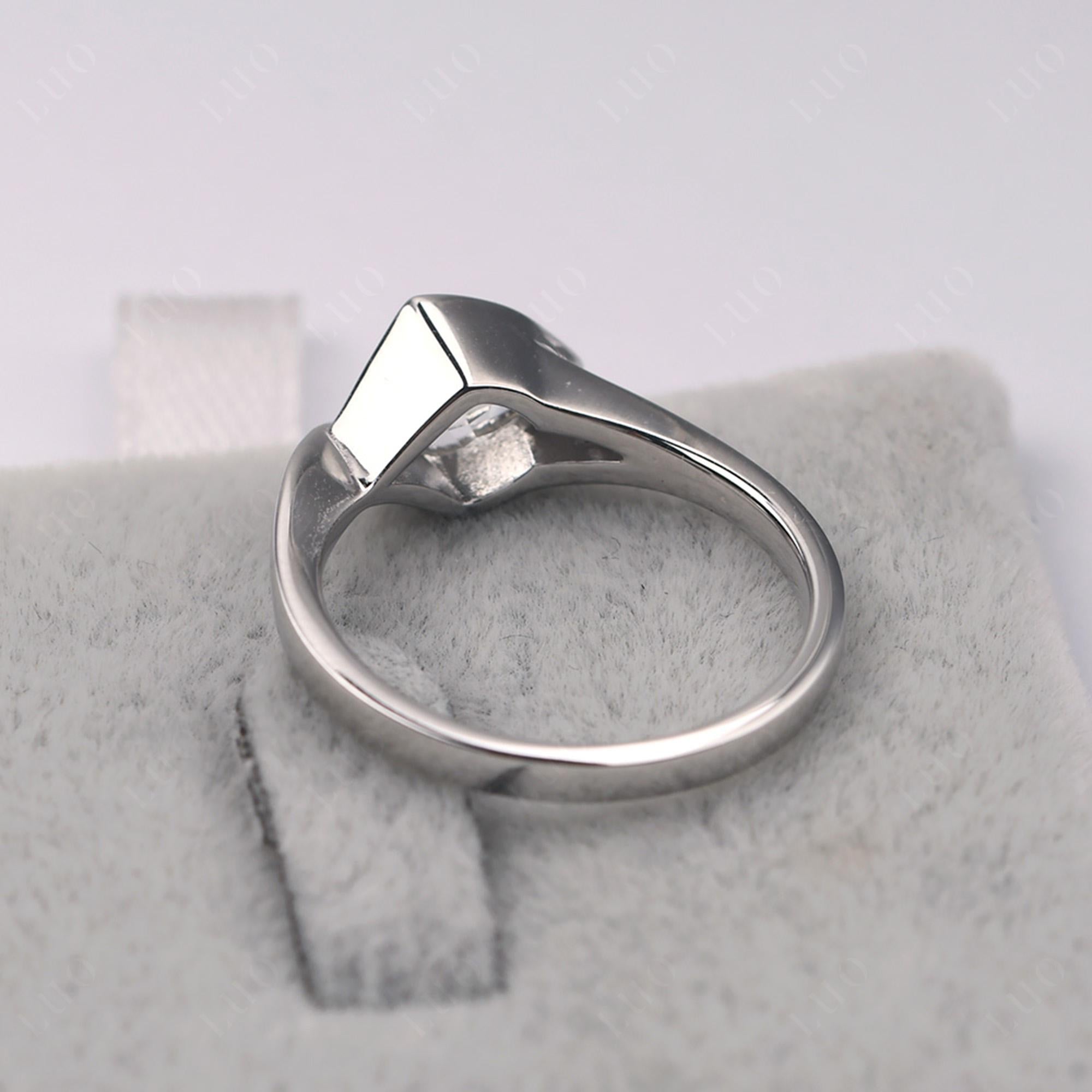 Trillion Cut Simple White Topaz Ring - LUO Jewelry