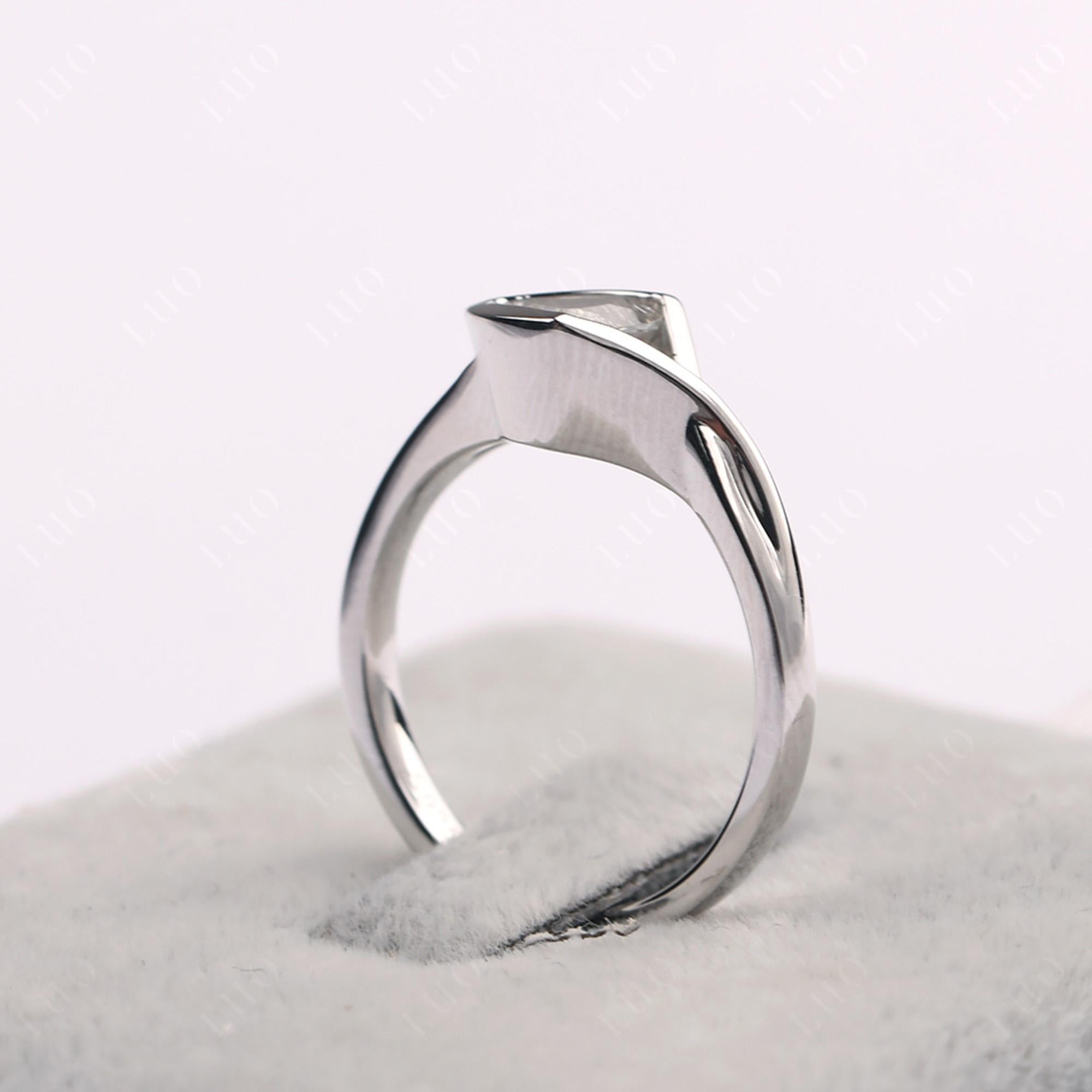 Trillion Cut Simple White Topaz Ring - LUO Jewelry