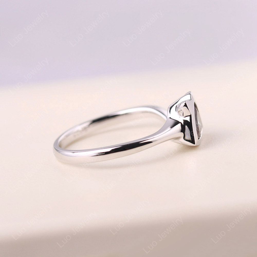 Cat Trillion Cut Lab Grown Alexandrite Bezel Ring